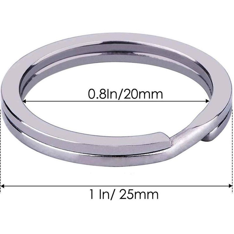 KINGFOREST 100-Pack 1 Inch Metal Key Rings (25mm) - Silver Split Keychain Rings for Keys, DIY Crafts, Home, Car & Office Accessories - Durable Nickel Flat Keyrings Bulk - Image 2